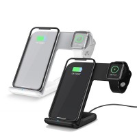 Qi 2 in 1 Wireless Charger, fast Charging station for watch and phone,Wireless Charging stand for mobile phone