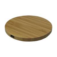 Wooden Round Fast Wireless Charging To Charge For Smart Phone Quick Charger